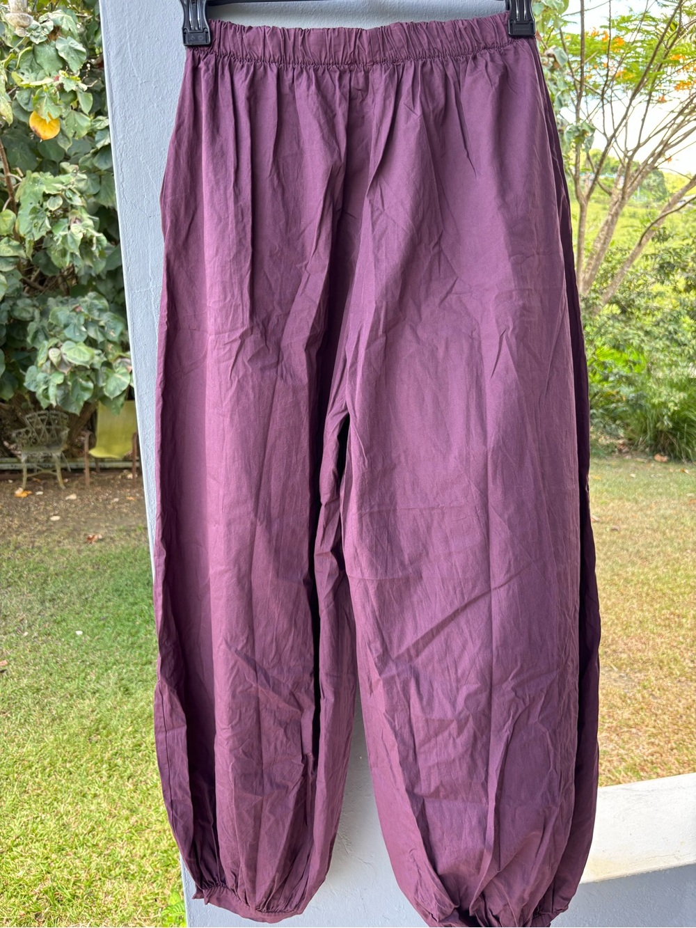 Elastic-Waist Purple Casual Pants 💜